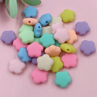 30PCS Rubber DIY Loose Beads 15*7mm 10 Colors Flowers Beads Necklace Bracelets Fashion Jewelry Making  Beads