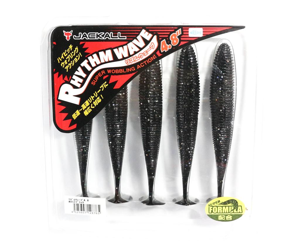 Jackall Soft Lure Rhythm Wave 4.8 Inches HL Lame Black (8765)