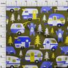 oneOone Cotton Flex Dark Olive Green Fabric Camping Hike Point Sewing Fabric By The Yard Printed Diy Clothing Sewing Supplies 40 Inch