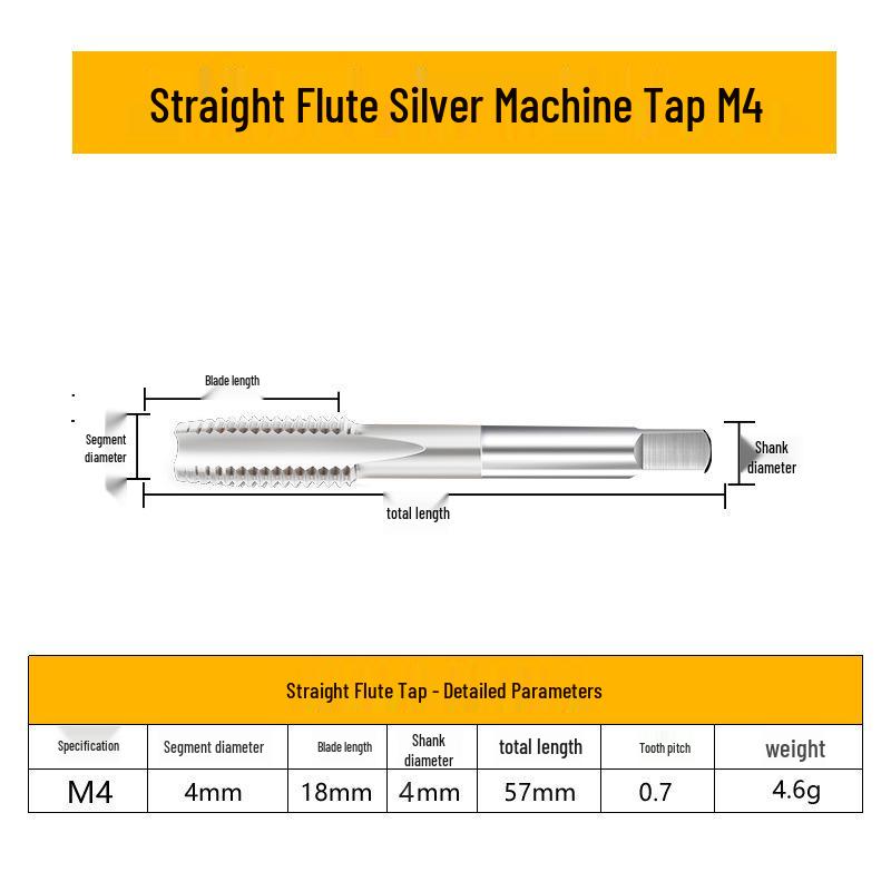 

High-Cobalt M35 Titanium-Plated Silver Spiral & Pointed Tap