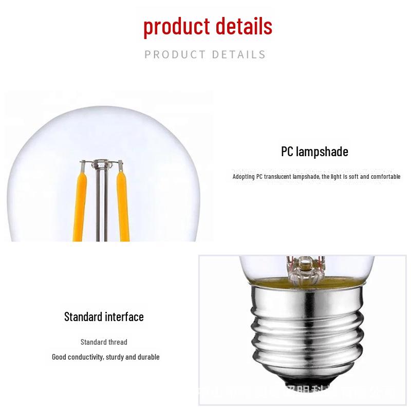Edison S14 Retro LED Filament Bulb - Decorative Glass Imitation Outdoor Camping Light