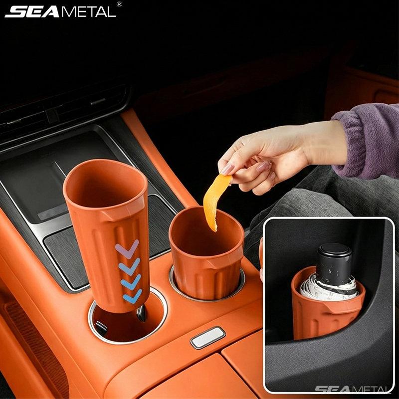 SEAMETAL Car Water Cup Holder Silicone Trash Bin Car Door Umbrella Storage Bin Interior Accessories for Truck SUV Sedan Vehicle