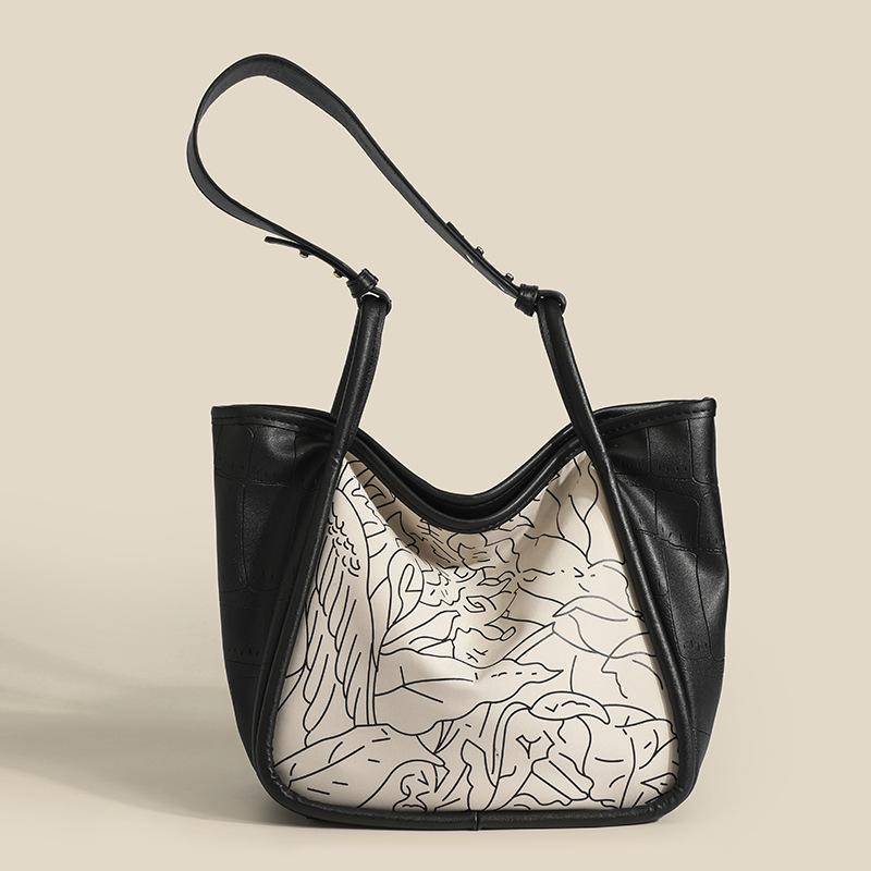 Crocodile Pattern Bag Women S Bagnewest Fashion Korean Version Women S Bag Bucket Bag Autumn Winter Simple Large-Capacity Bag