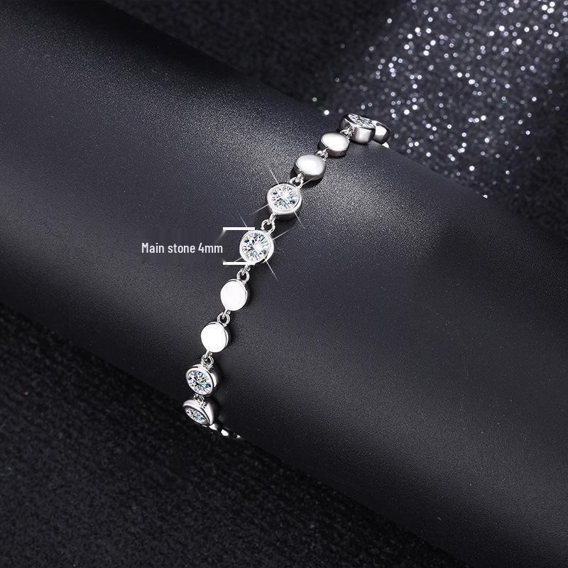 S925 Sterling Silver Moissanite Bracelet - High-End Fashion Jewelry