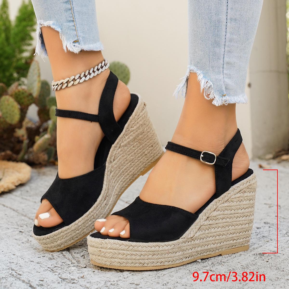 New Style Platform Heels Sandals Women s Shoes Thick-soled High Heels 36 чёрный