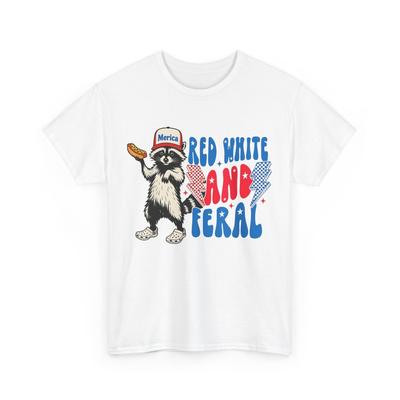 Raccoon 4th of July T-Shirt, Patriotic Red White And Feral T-Shirt