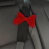 1pc Cute Cartoon Red Bowknot Car Neck Pillow Universal Auto Seat Headrest Support Seatbelt Cover Car Accessories for Women