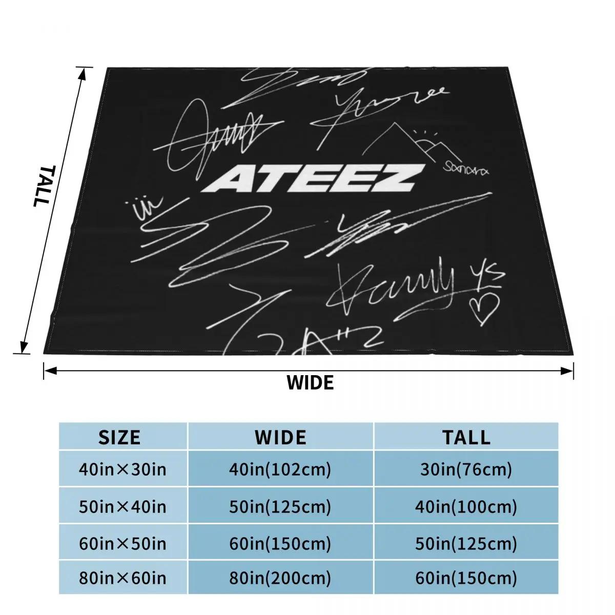 ATEEZ - Logo + autographs (black) Throw Blanket Softest For Sofa Thin Bed covers Moving Blankets 100cmx150cm