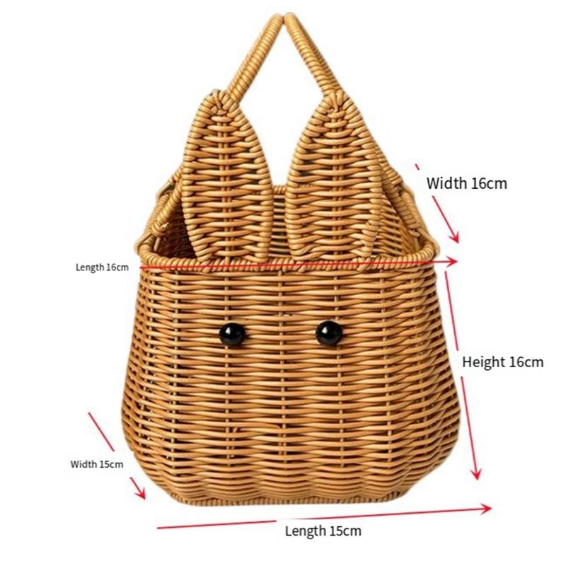 ABWR- Easter Egg Handwoven Gift Basket Picnic Basket Fruit Storage Basket Flower Basket Durable Easy Install