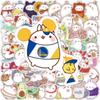 50PCS Cute Cartoon Round Rabbit Waterproof Stickers For Suitcase Notebook Skateboard Decal