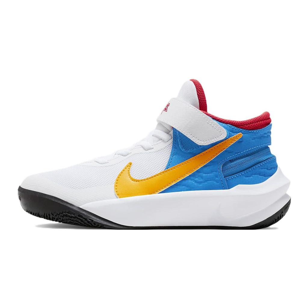 Nike Team Hustle D 10 Basketball Shoes Kids Sneakers White Black Yellow DV9110-171