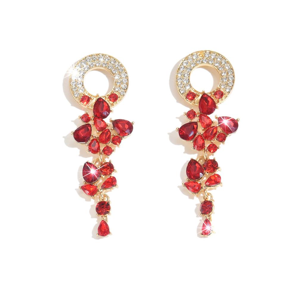 Französischer Hof Windschutzscheibe Kristall Rechteckige Ohrringe Exquisite Leichter Luxus High-End Stecker Ohrringe Mode Übertriebene Ohrringe Frauen