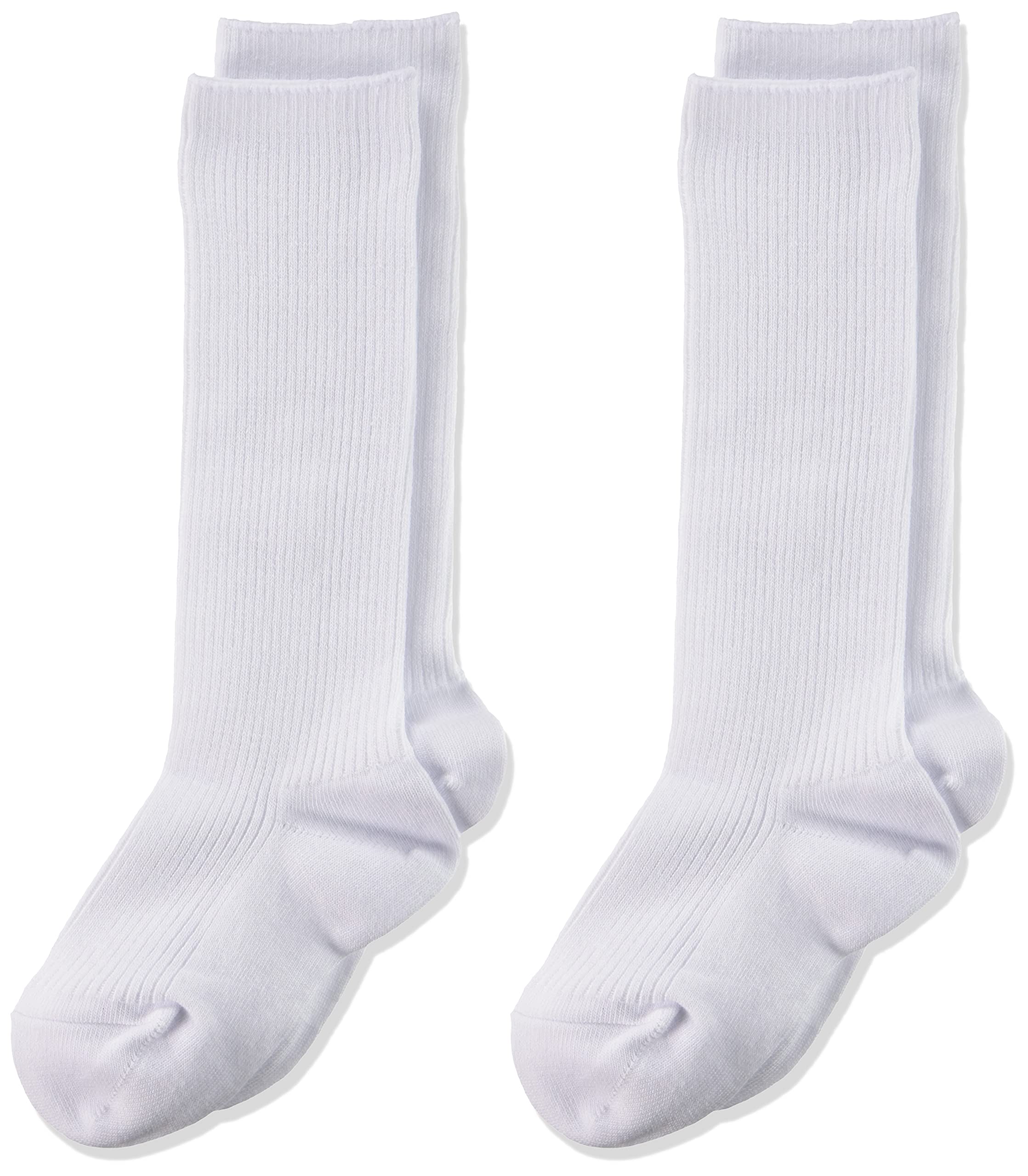 

Gunze Cotton Comfortable White Sizes for Boys and School Wear Kids Knee-High Socks, Blend, Fit, Supportive, Rib, 2-Pair Set, 16-18, Girls, белый