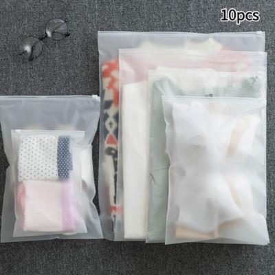 10 ADET Seyahat Düzenleyici Fermuarlı Saklama Çantası Plastik Fermuarlı Yarı Saydam İç Çamaşırı Fermuarlı Kutu Su Geçirmez Paketleme Düzenleyici