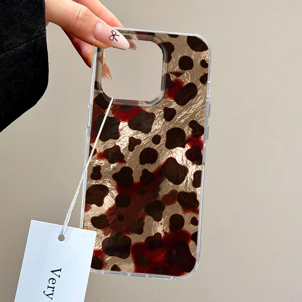Fashion Gold Leopard INS Print Women Gilrs Phone Case for Samsung Galaxy S25 S24 S23 S22 S21 S20 FE Plus Ultra Silicone Cover