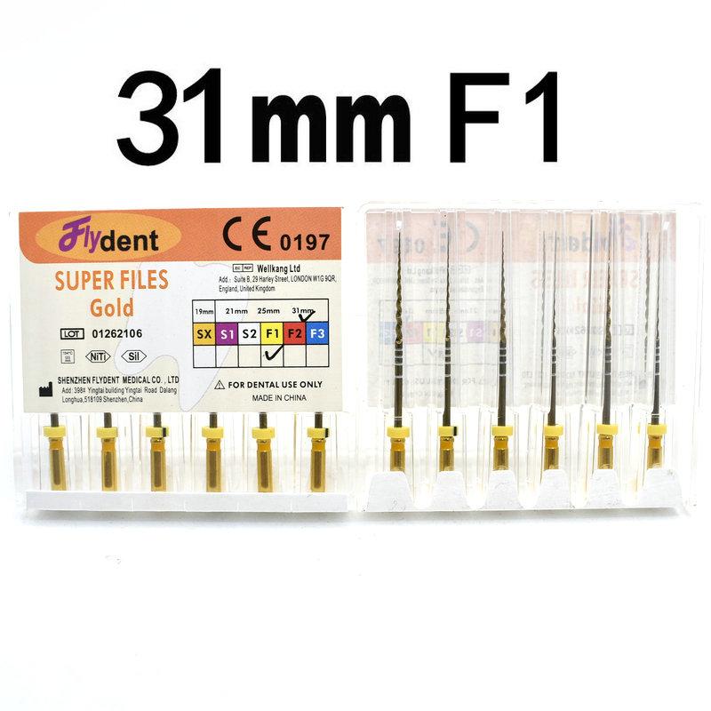 קובץ שורש שן זהב אנדו רוטרי סופר קבצים קבצים אנדודונטיים זהובים 25 מ"מ ניקל טיטניום כלי רפואת שיניים