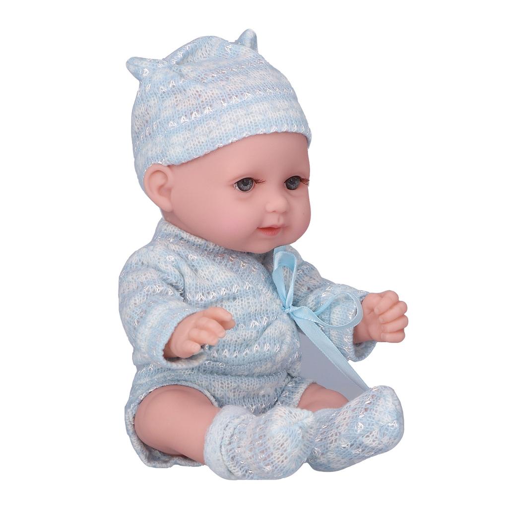 11 Inch Simulated Baby Doll Cute Lifelike Infant Doll with Clothes Toy Birthday GiftBlue