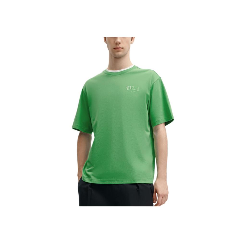 Fila Colorful Casual Loose Short Sleeve T-Shirt Unisex Tops Kelly-Green F51U419101F-GN