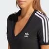 adidas Originals Camiseta de Cuello en V Color Block Ajustada para Mujer Tops Negro IU2416