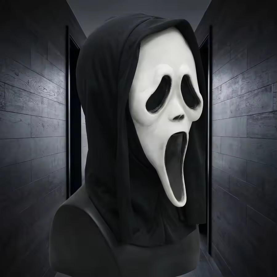 Quality Halloween Movie Scream Face Mask Realistic Creepy Ghost Masks Stick Tongue Out Funny Scary Cosplay Costume Props