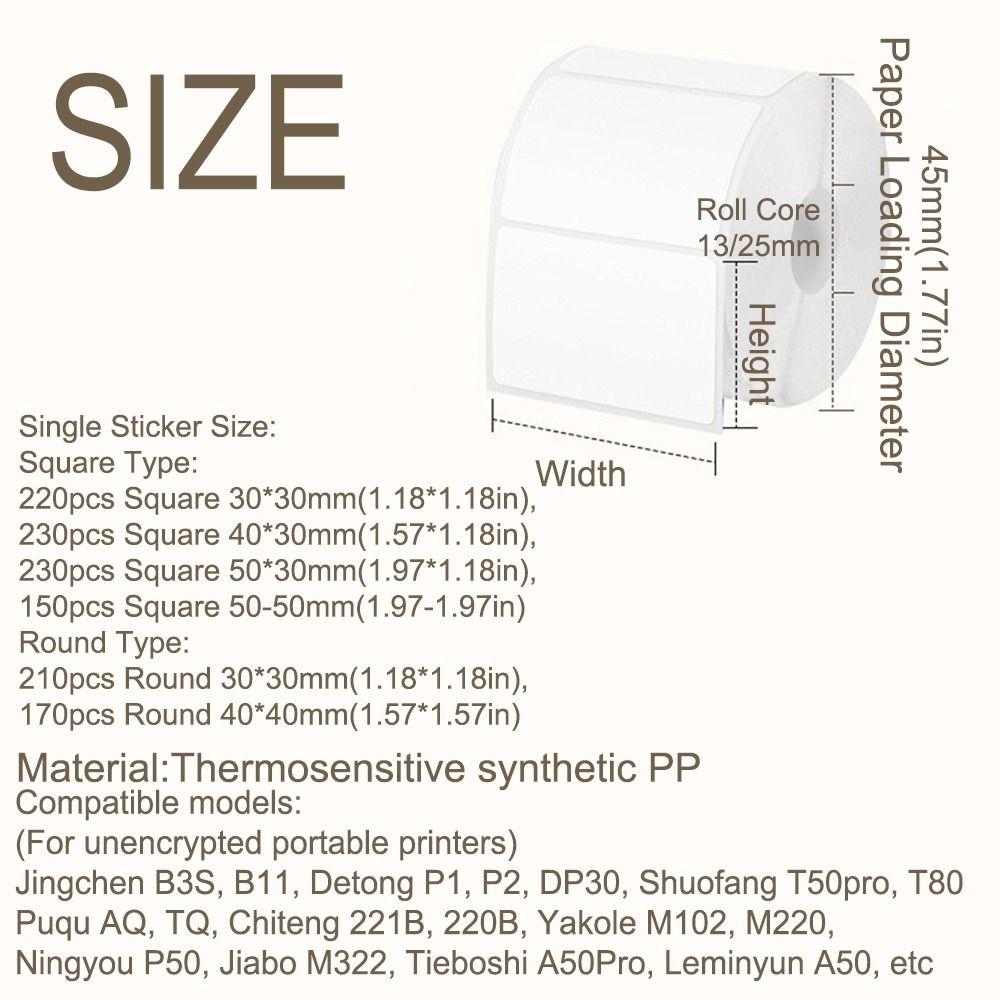 230Pcs Transparent Blank Label Sticker DIY Thermal Printing Paper Name Tag Sticker  Classroom