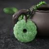 Chinese Amulet Artificial Jade Pixiu Phoenix Buddhist Retro Vintage Pendant Necklace Protect Charm Talisman Powerful Money Wealth Health Luck Jewelry