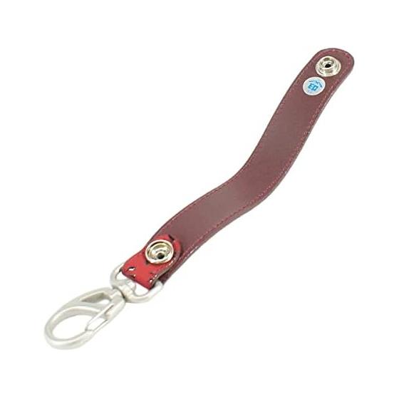 Inden-ya Belt Strap Keychain B, Deerskin, Red Base x Black Lacquer, Dragonfly Pattern 4701-03-008