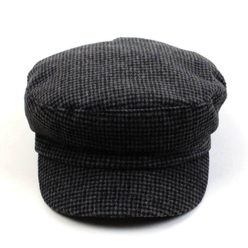 Universal chemistry Small Check Wool Gray Marine Cap wool marine Cap