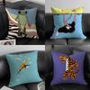 Abstract Animals Funny Cushion Cover Pillowcase Ultra Soft Skin Friendly Fabric Cloud Like Comfort & Concealed Zipper