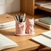 huaqianguhh Cat Pen Holder, Cute Kitty Desk Organizer with Pens, Pencils, Makeup Brushes, 3D Printed Sculpture for Home Office Decor