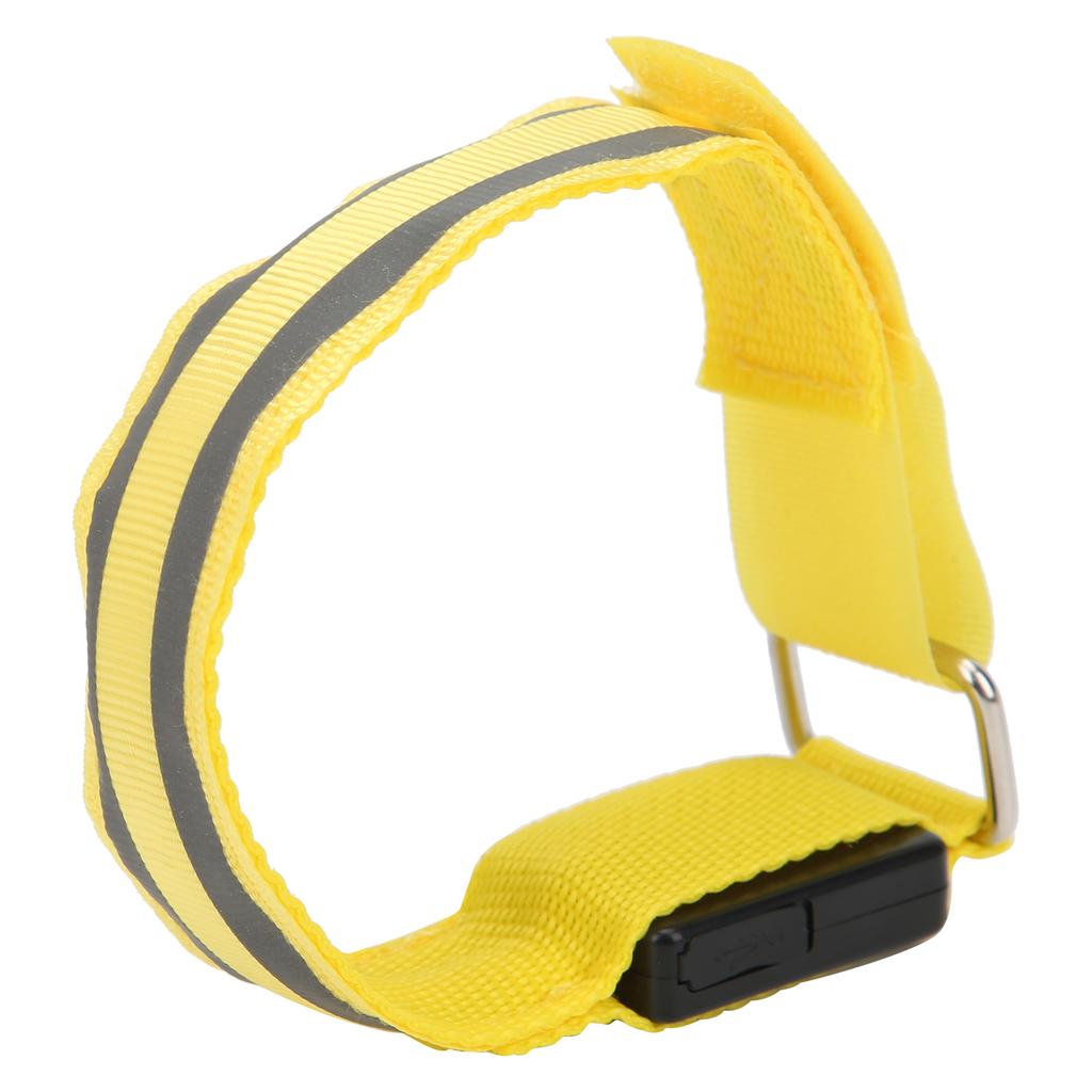 Reflective LED Light Armband Safety Belt with Double Luminous Strips USB Charging for Outdoor Night Running
