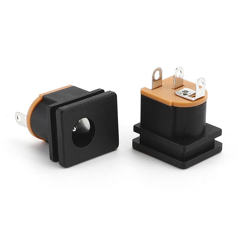 10Pcs 5.5X2.5Mm Dc Power Supply Socket Connector Dc-015 5.5*2.1Mm Dc Female Jack Square Panel Mounting Connectors