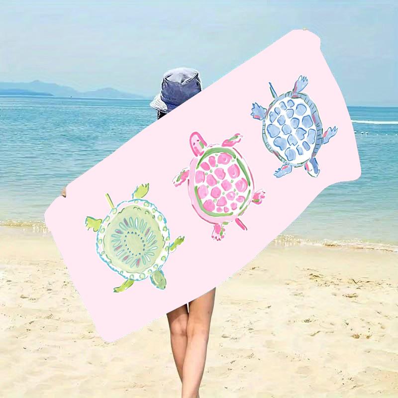 Pool Float Beach Towel Pink Ring Clear Water Print Oversized Microfiber Quick Dry Sand Free Summer Vacation Pool Travel Gift