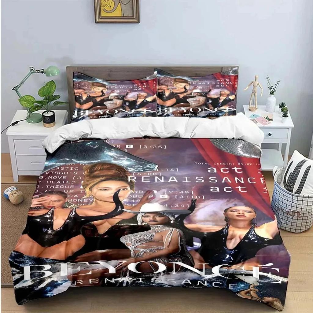 Pop Sängerin B-Beyonce Bettwäscheset Jungen Mädchen Einzelbett Queen King Size Bettbezug Kissenbezug Bett Jungen Erwachsene Heimtextilien