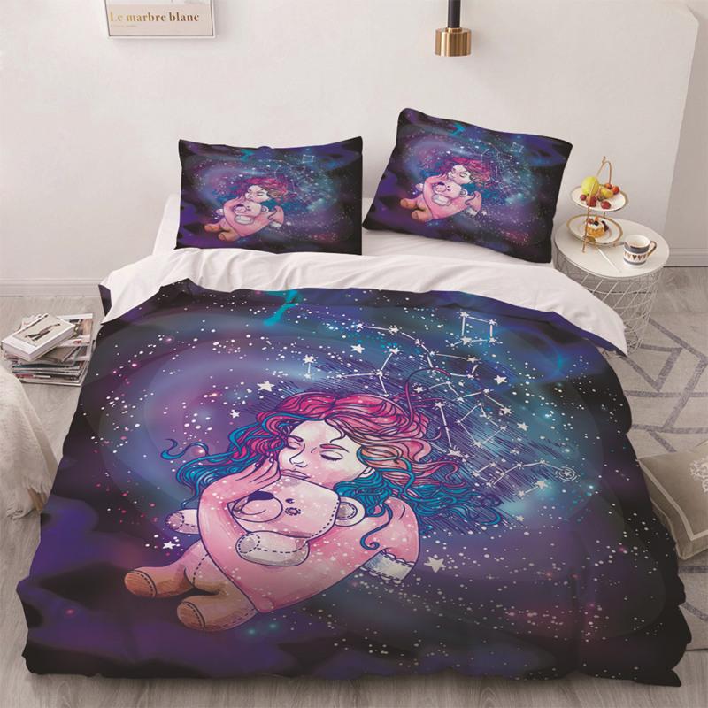 Constellation Duvet Cover Sun Moon Zodiac Astrology Bedding Set Spiritual Gifts For Women Teens Girls