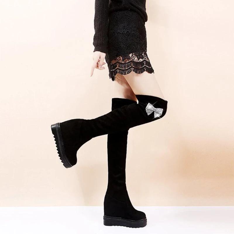 Fashion Women's Long Boots Platform Ladies Knee High Shaft Shoes Thigh Autumn Above Over The Trend 2024 On Offer Hot Footwear Boot Work
