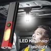 LED Keychain Flashlight With Magnet Clip Portable Rechargeable Lamp Waterproof Outdoor Warning Torch UV Light S7T9