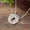 New Enamel Color Round Hollow Geometric Line Small Pendant, Women's Simple Irregular Line Necklace