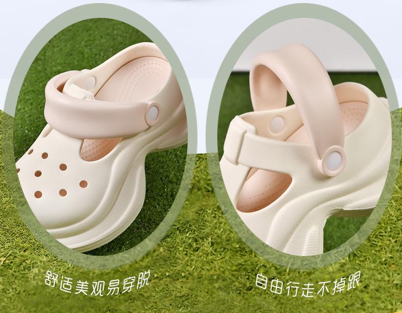 Women's 2025 Summer Thick Sole Hollow Slippers - Height Increasing, Non-Slip, Casual, Versatile, Internet Favorite