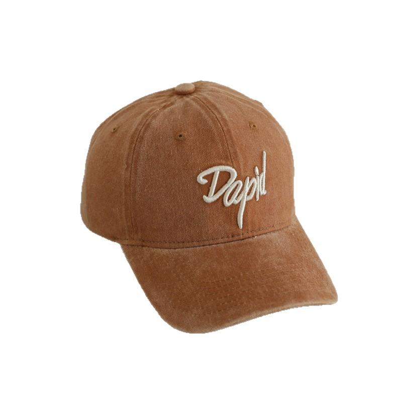 American Retro Old Baseball Hat Letter Embroidery Versatile Washing Soft Top Baseball Hat Women Show Small Face