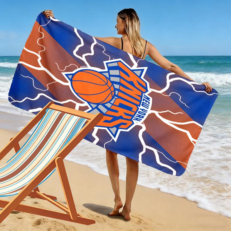 NY Knicks Print Beach Towel, Large Soft Quick Dry Towel for Beach Camping Swimming