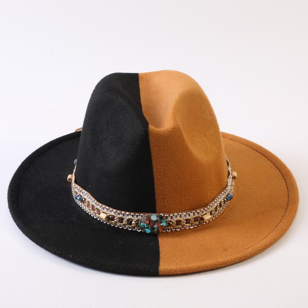 Popular European and American Classic Double-color Wide-brimmed Top Hat Men's and Women's Fashion OL Style Cowboy Hat Jazz Hat
