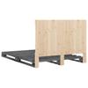 Solid Wood Bed with Headboard Grey 140x200 Cm Pine