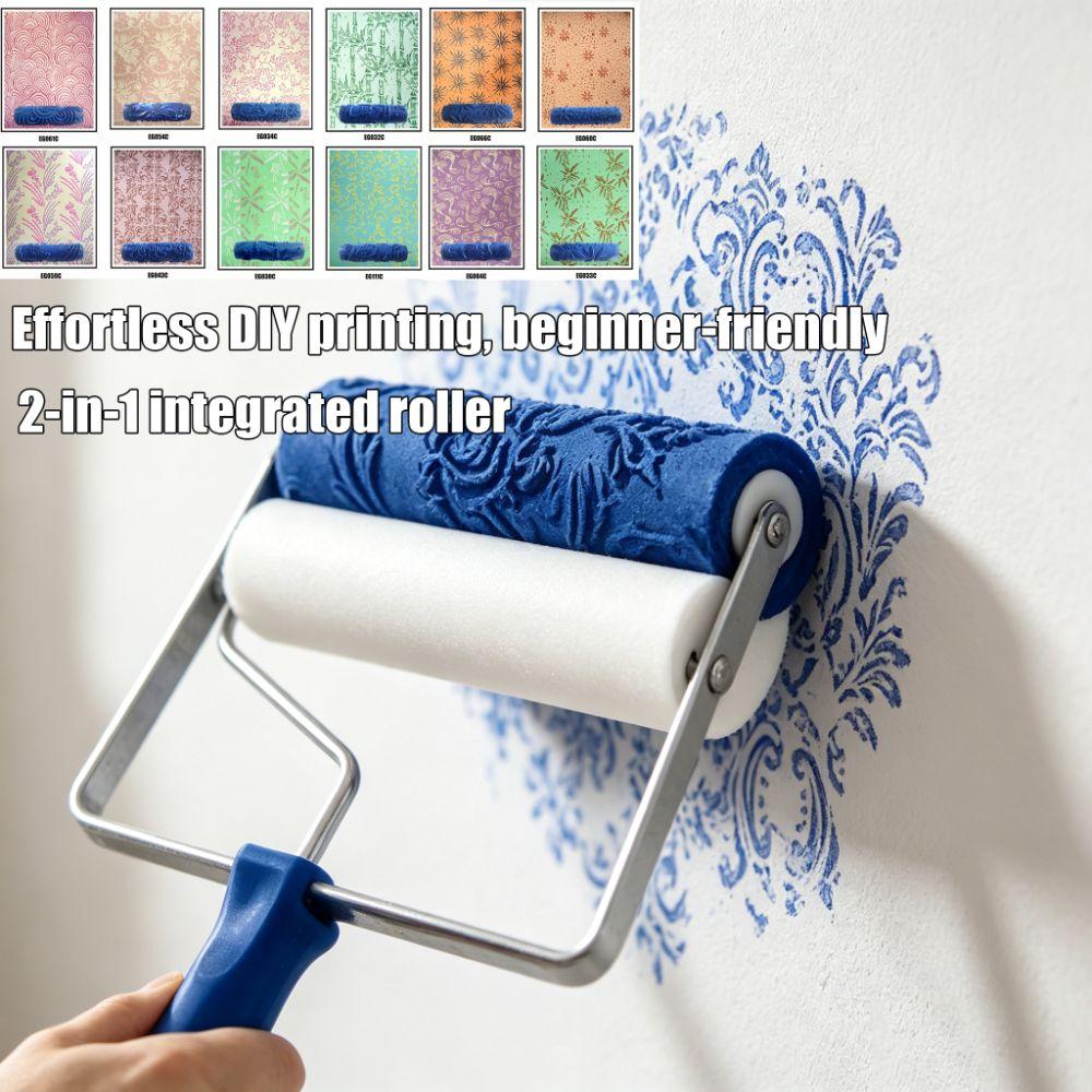 Reusable Patterned Paint Roller Texture Paint Tool Wall Painting Roller Cabinets Painting