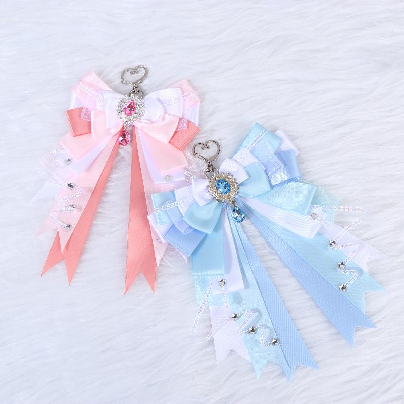 Itabag Decoration Accessories Double Layer Ribbon Bow Bag Pendant Diy Handmade Lolita Jewelry Gift For Friend Anime Periphery