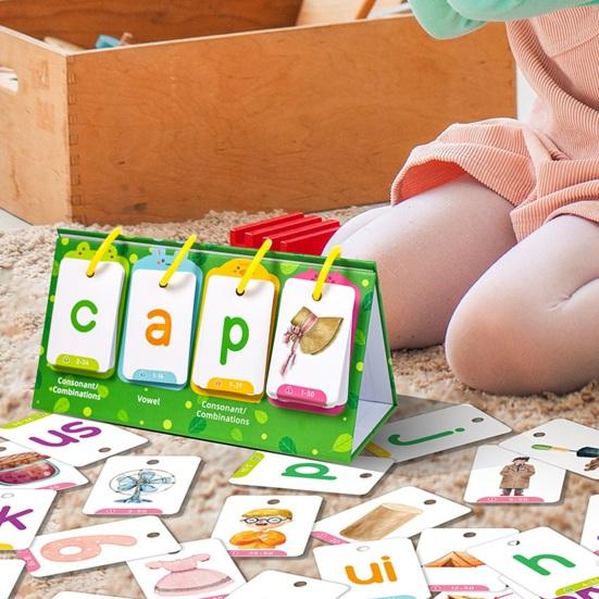 129Pcs/Set Visual Words Flash Cards Alphabet ABC English Words Spelling Shape Recognition Preschool Learning Educational Cognitive Flashcard Toddlers