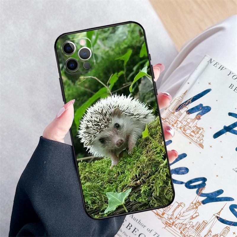 Cute Little Hedgehog Phone Case For iPhone 15 16 Pro Max 11 12 13 Mini 14 Pro Max XR 15 16 Plus 16e Cover Coque