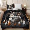 Wolf Cartoon Three-Piece Home Textile Bedding 3D Digital Printing Quilt Cover Customization