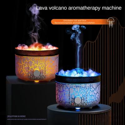 New Volcanic Lava Aromatherapy Machine Home Desktop Flame Humidifier Simulation Smoke Ring Flame Aromatherapy Machine