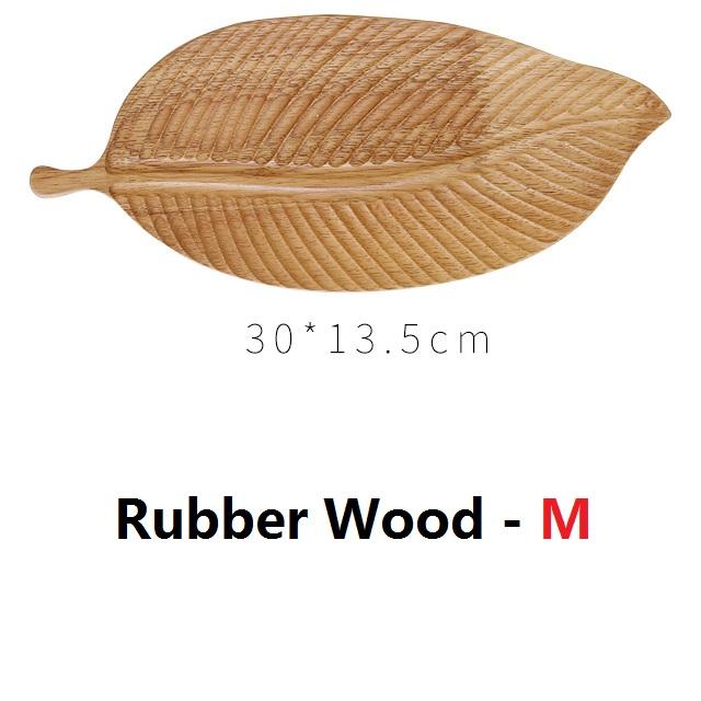 Wooden Leaf Shape Decorative Tray For Coffee Table Decor Vanity Organiser Counter Top Kitchen Ring Dish Holder Refreshment Tray Quality